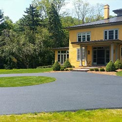 residential asphalt with circular driveway